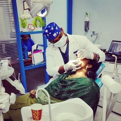 Reception area at ConfiDENTAL Care dental clinic in Visakhapatnam