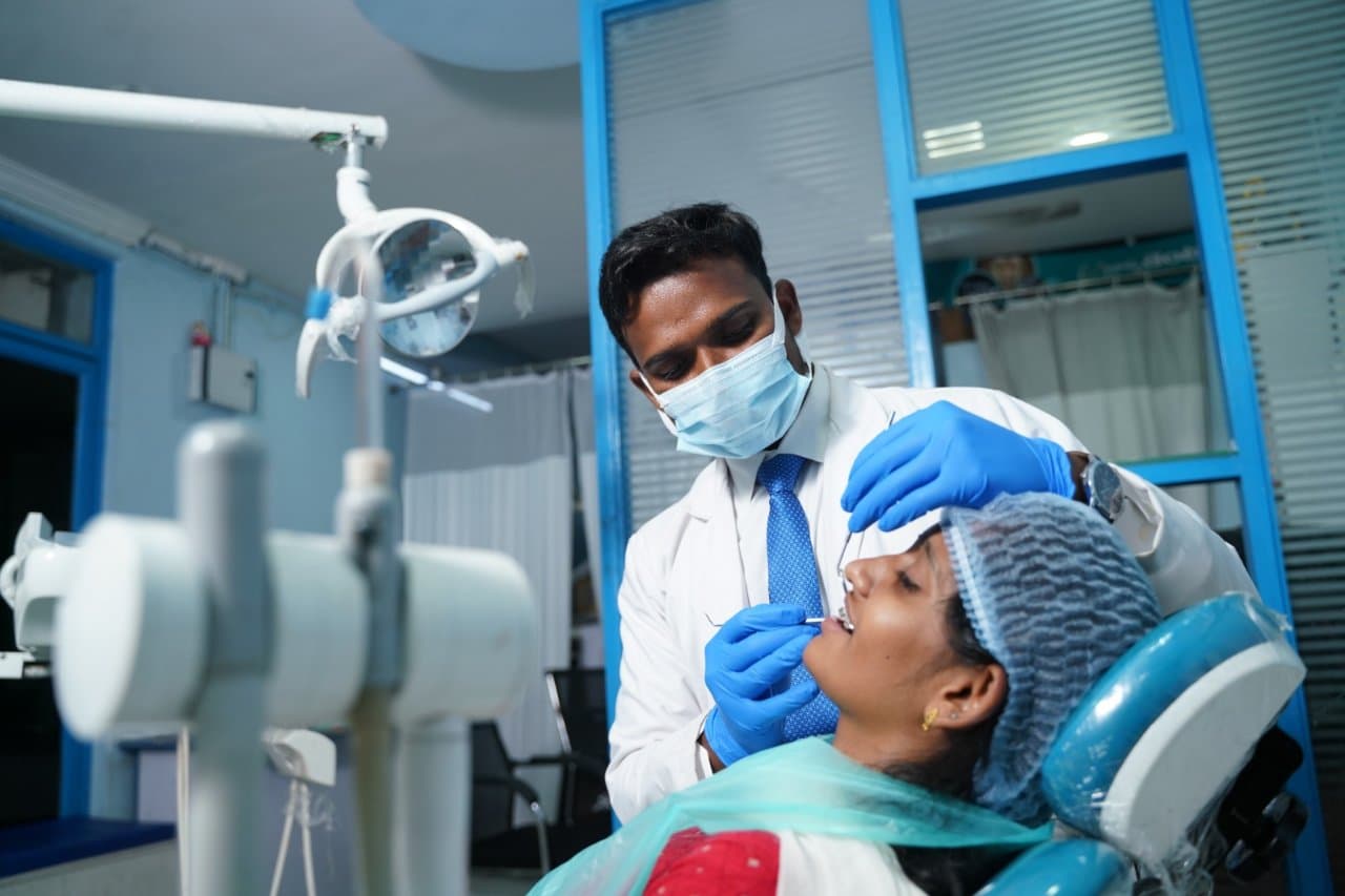 Treatment room at ConfiDENTAL Care dental clinic in Visakhapatnam